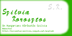 szilvia korosztos business card